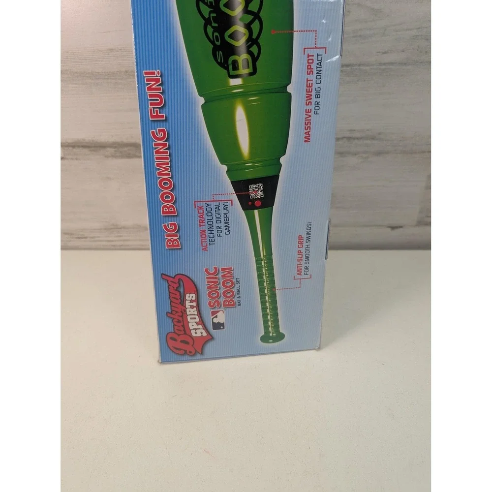 Backyard Sports Sonic Boom Bat‎ & Ball Set Green Baseball Toy Andrew McCutchen